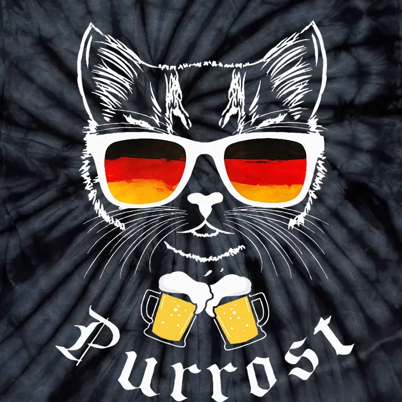 Oktoberfest Cat Pun Prost Celebration Tie-Dye T-Shirt