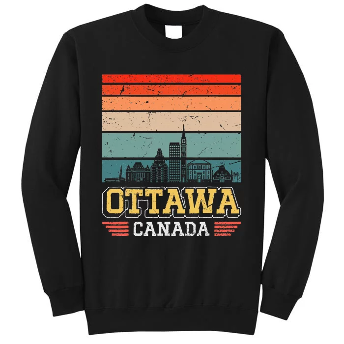 Ottawa Canada Retro Vintage Sunset Skyline Ottawa Tall Sweatshirt