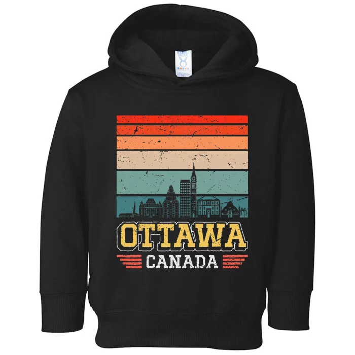 Ottawa Canada Retro Vintage Sunset Skyline Ottawa Toddler Hoodie