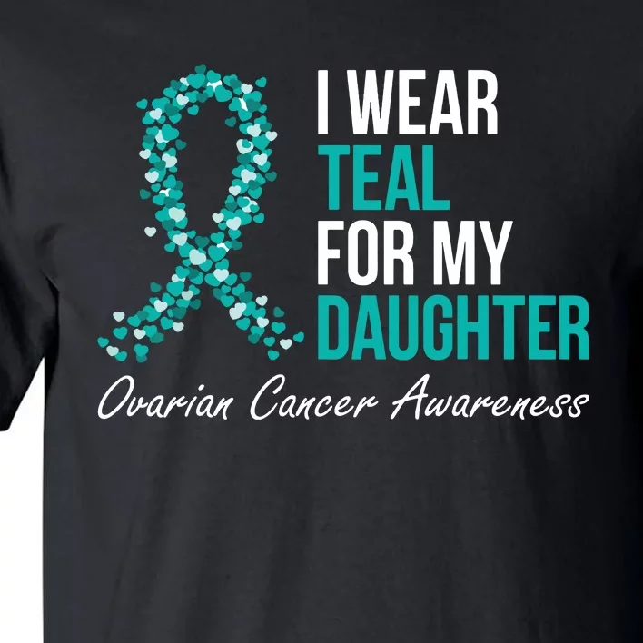 Ovarian Cancer Ribbon I Wear Teal For My Daughter Support Tall T-Shirt