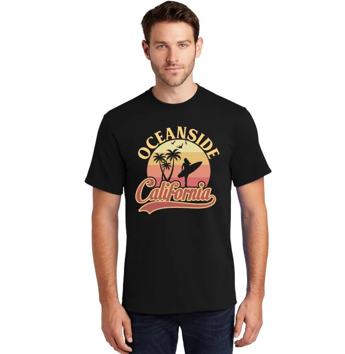 Oceanside California Retro Print Tall T-Shirt