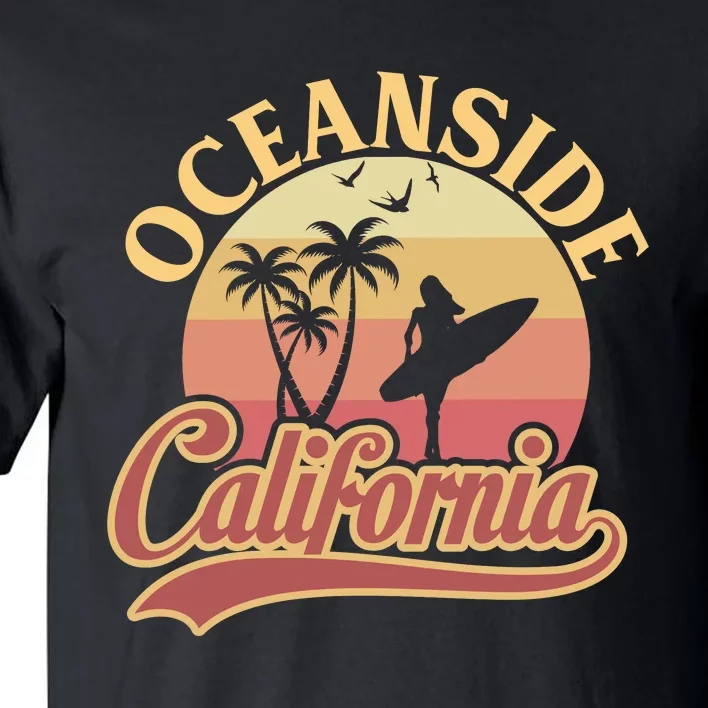 Oceanside California Retro Print Tall T-Shirt