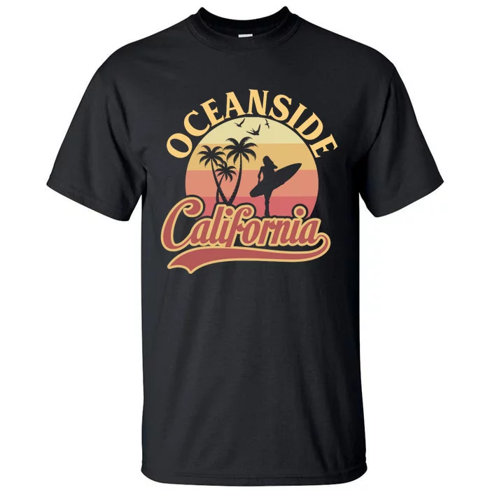 Oceanside California Retro Print Tall T-Shirt