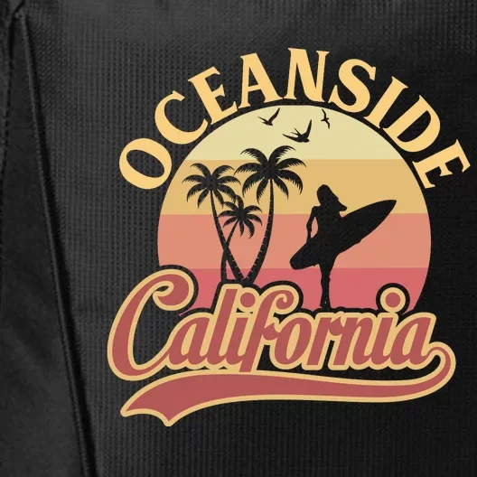 Oceanside California Retro Print City Backpack