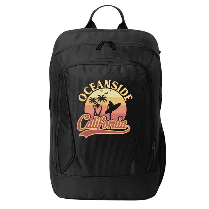 Oceanside California Retro Print City Backpack