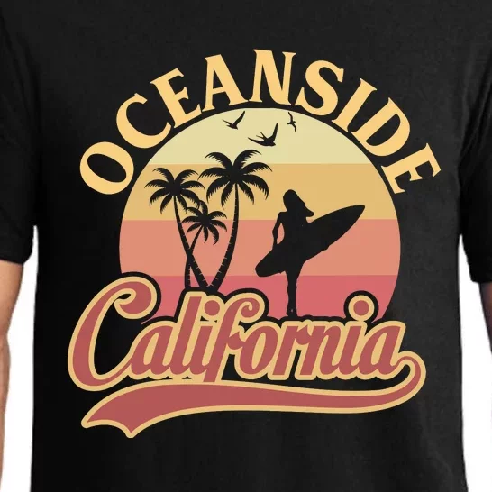 Oceanside California Retro Print Pajama Set