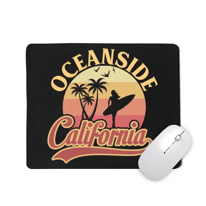 Oceanside California Retro Print Mousepad