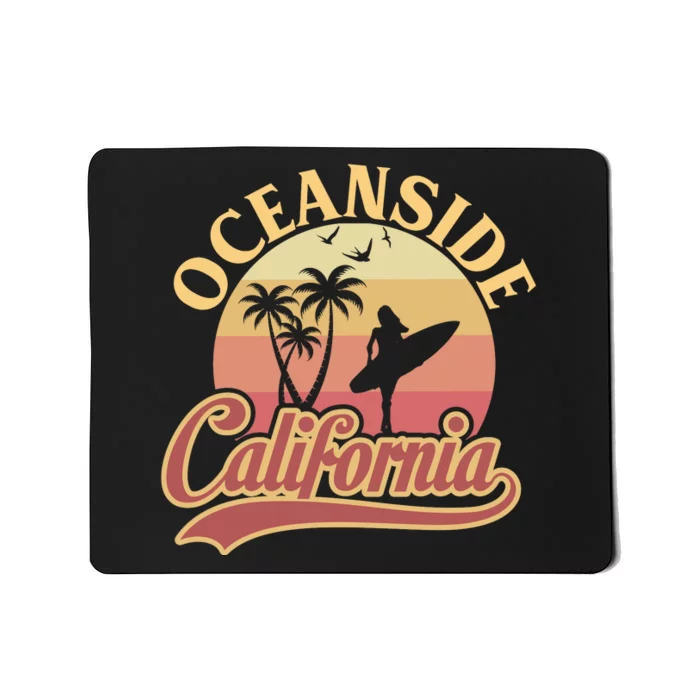 Oceanside California Retro Print Mousepad