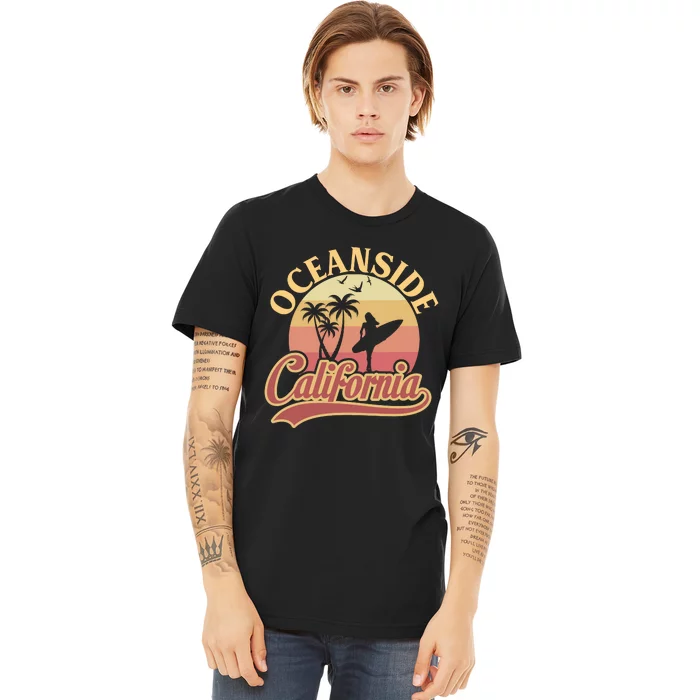 Oceanside California Retro Print Premium T-Shirt