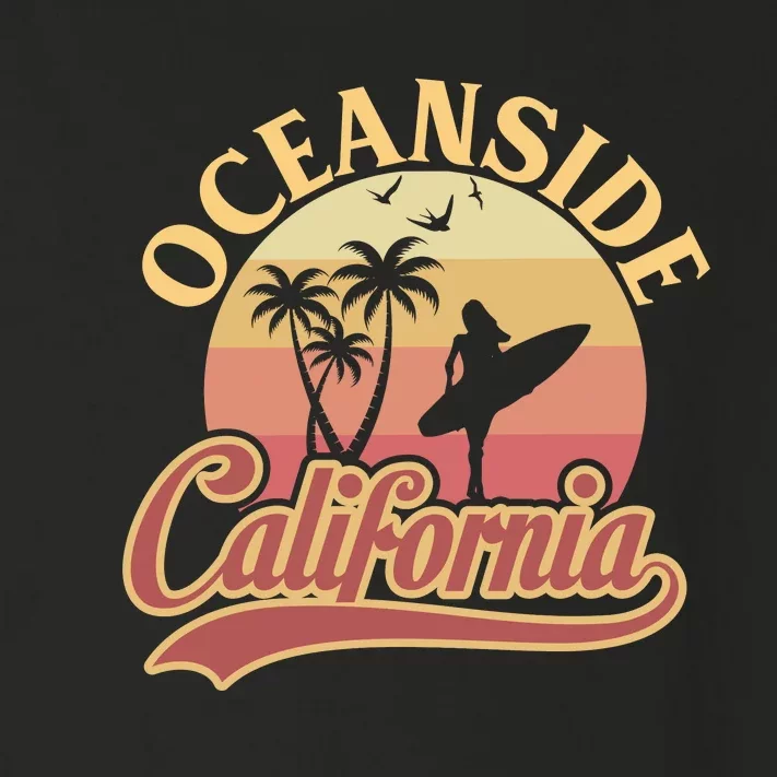 Oceanside California Retro Print Toddler Long Sleeve Shirt