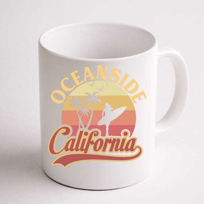 Oceanside California Retro Print Front & Back Coffee Mug