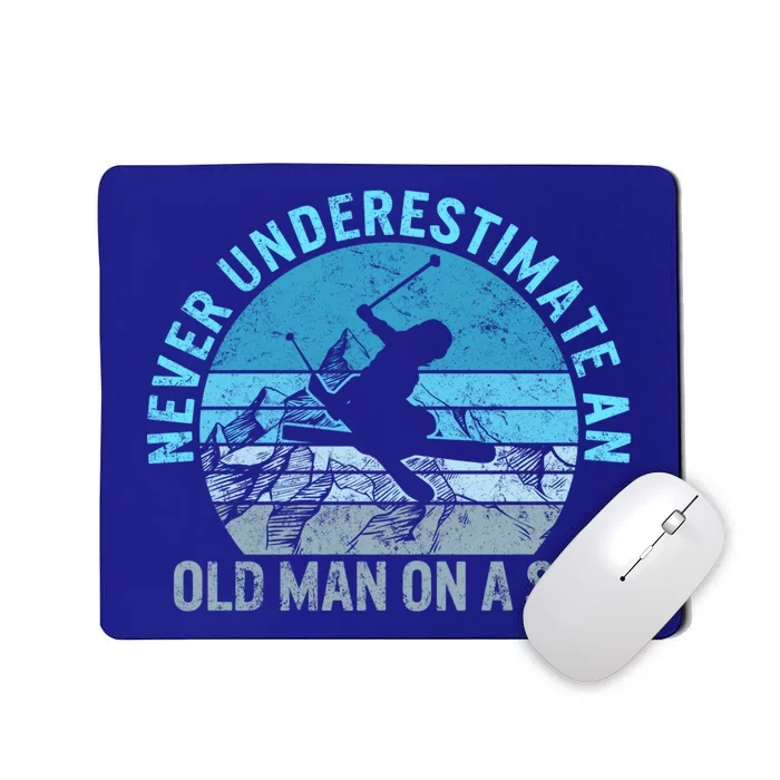 Old Can Ski Fathers Day Grandpa Dad Rider Water Skiing Gift Mousepad