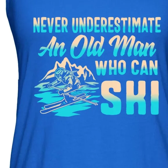 Old Can Ski Fathers Day Grandpa Dad Rider Water Skiing Gift Ladies Essential Flowy Tank