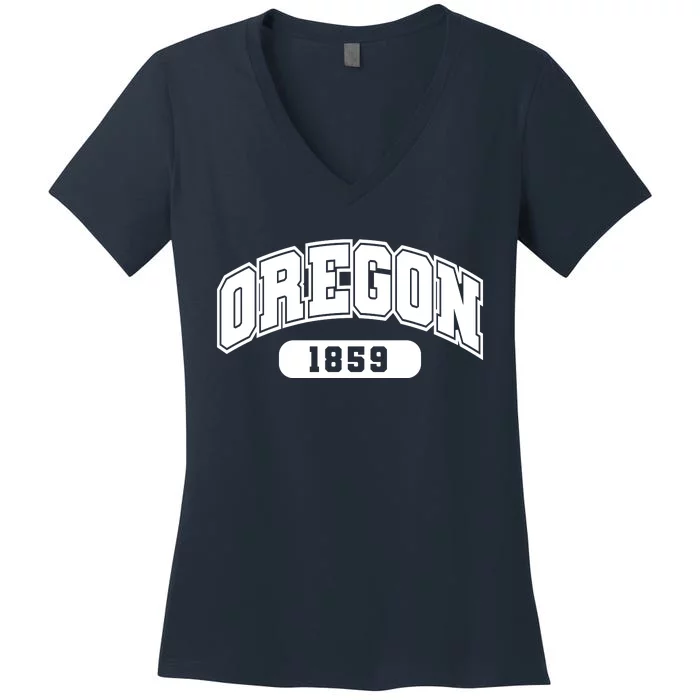 Oregon Collegiate Style 1859 Women's V-Neck T-Shirt