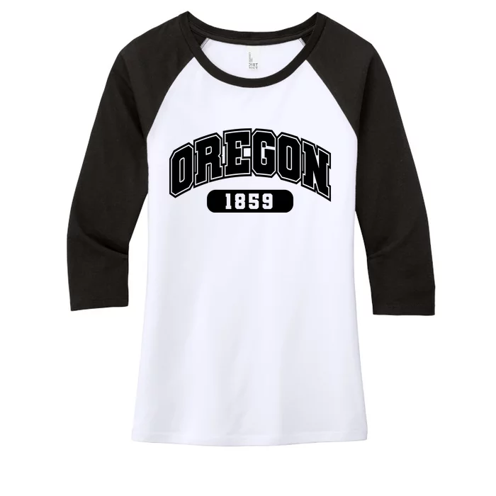 Oregon Collegiate Style 1859 Women's Tri-Blend 3/4-Sleeve Raglan Shirt