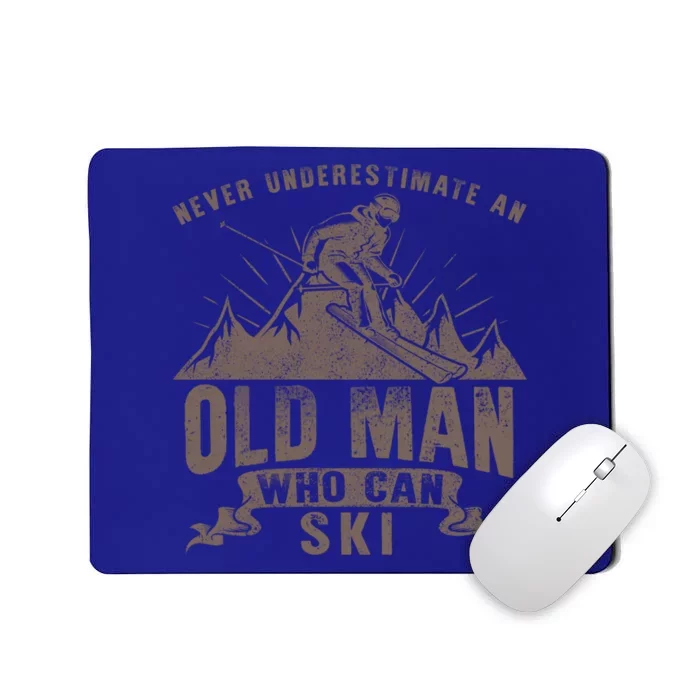 Old Can Ski Fathers Day Grandpa Dad Rider Water Skiing Gift Mousepad