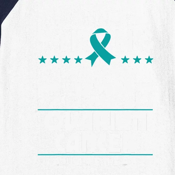 Ovarian Cancer Survivor Teal Awareness Ribbon Baseball Sleeve Shirt