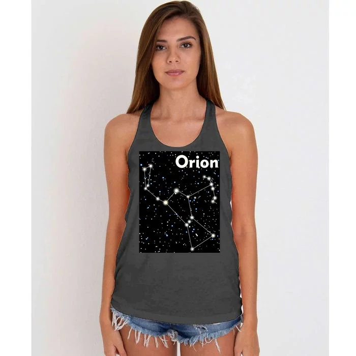 Orion Constellation Space Solar System Stars Women's Knotted Racerback Tank