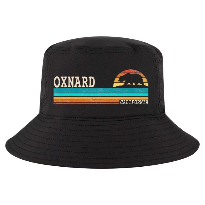 Oxnard California State Bear Retro Sunset Cool Comfort Performance Bucket Hat