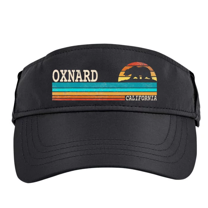 Oxnard California State Bear Retro Sunset Adult Drive Performance Visor