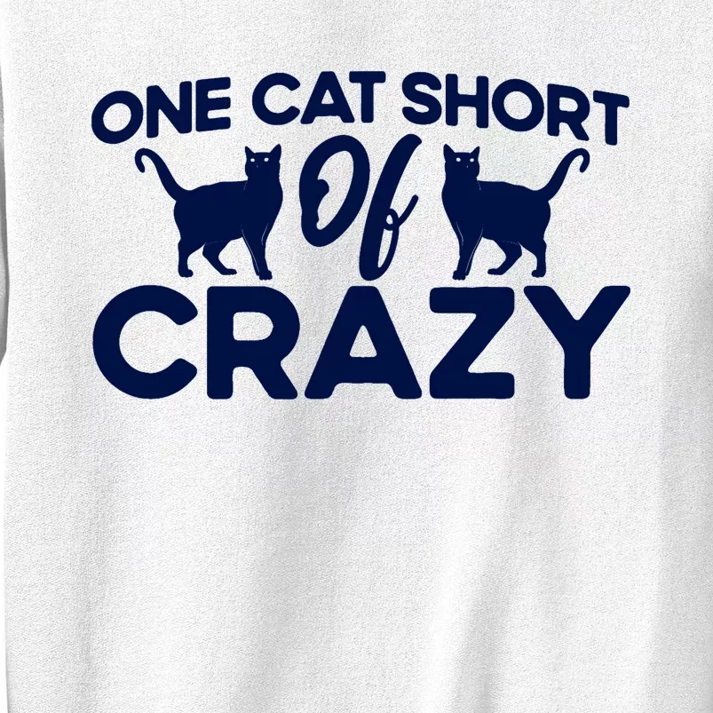 One Cat Short Of Crazy Cat Lover Sayings Kitten Quotes Funny Sweatshirt