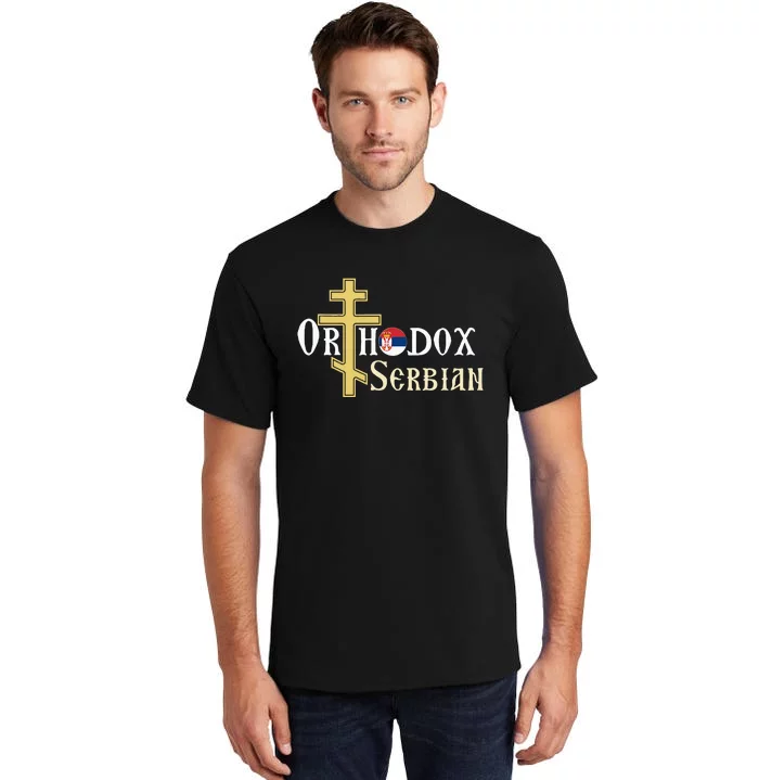 Orthodox Cross Symbol Serbian Christian Tall T-Shirt