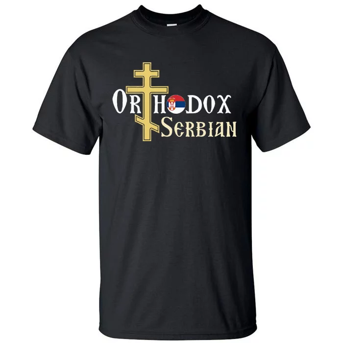 Orthodox Cross Symbol Serbian Christian Tall T-Shirt