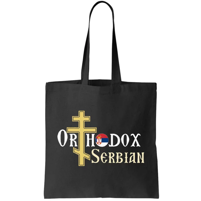 Orthodox Cross Symbol Serbian Christian Tote Bag