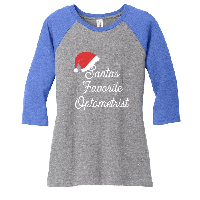 Optometrist Christmas Santa Optometry Eye Doctor Cute Gift Women's Tri-Blend 3/4-Sleeve Raglan Shirt