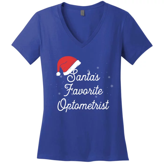 Optometrist Christmas Santa Optometry Eye Doctor Cute Gift Women's V-Neck T-Shirt