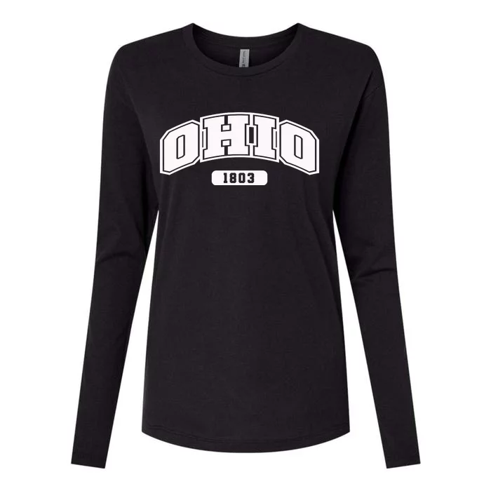 Ohio Collegiate Style 1803 Womens Cotton Relaxed Long Sleeve T-Shirt