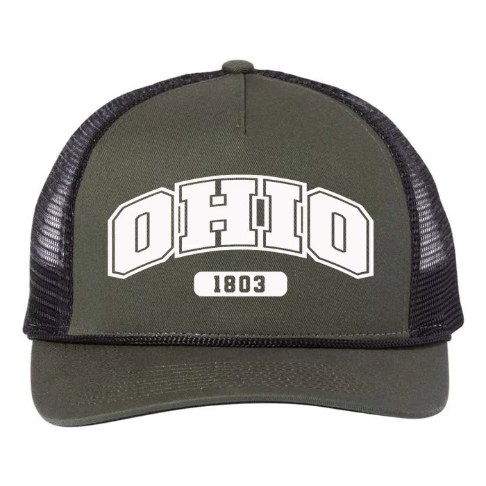 Ohio Collegiate Style 1803 Retro Rope Trucker Hat Cap