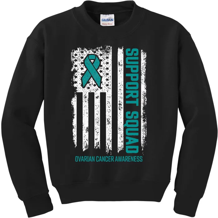 Ovarian Cancer Support Squad Ovarian Cancer Awareness Kids Sweatshirt