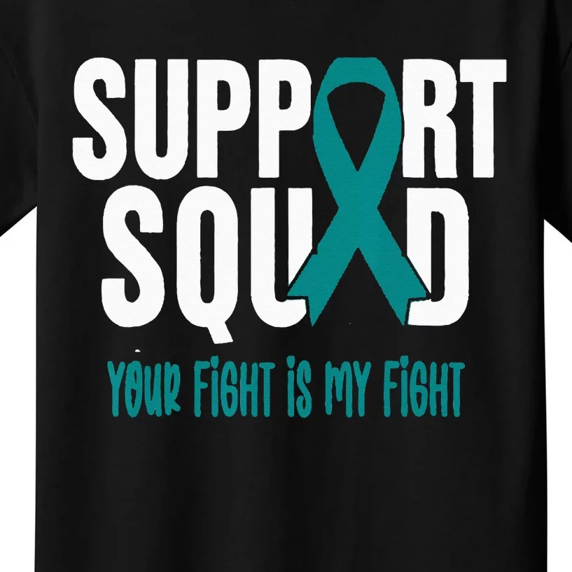 Ovarian Cancer Support Squad Ovarian Cancer Awareness Kids T-Shirt