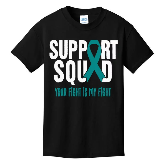 Ovarian Cancer Support Squad Ovarian Cancer Awareness Kids T-Shirt