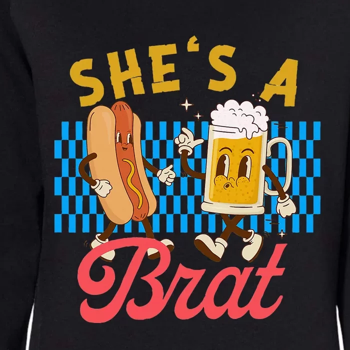 Oktoberfest Couples She’S A Brat Drinking German Beer Womens California Wash Sweatshirt