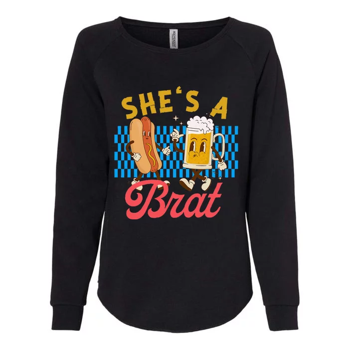 Oktoberfest Couples She’S A Brat Drinking German Beer Womens California Wash Sweatshirt