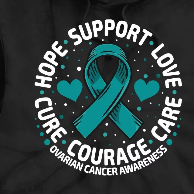 Ovarian Cancer Support Tee Family Ovarian Cancer Awareness Tie Dye Hoodie