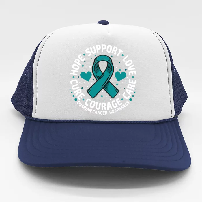 Ovarian Cancer Support Tee Family Ovarian Cancer Awareness Trucker Hat