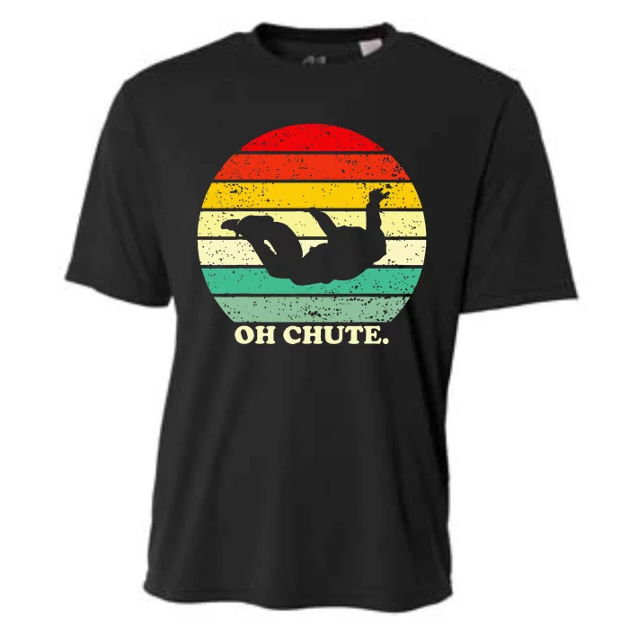 Oh Chute Skydiving Skydive Sky Diving Skydiver Cooling Performance Crew T-Shirt