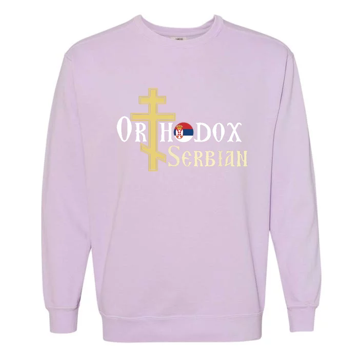 Orthodox Cross Symbol Serbian Christian Garment-Dyed Sweatshirt