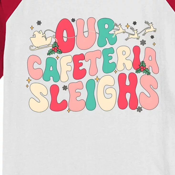 Our Cafeteria Sleighs Christmas Kids Colorblock Raglan Jersey