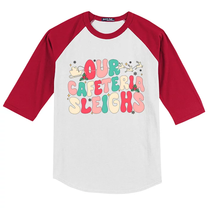 Our Cafeteria Sleighs Christmas Kids Colorblock Raglan Jersey