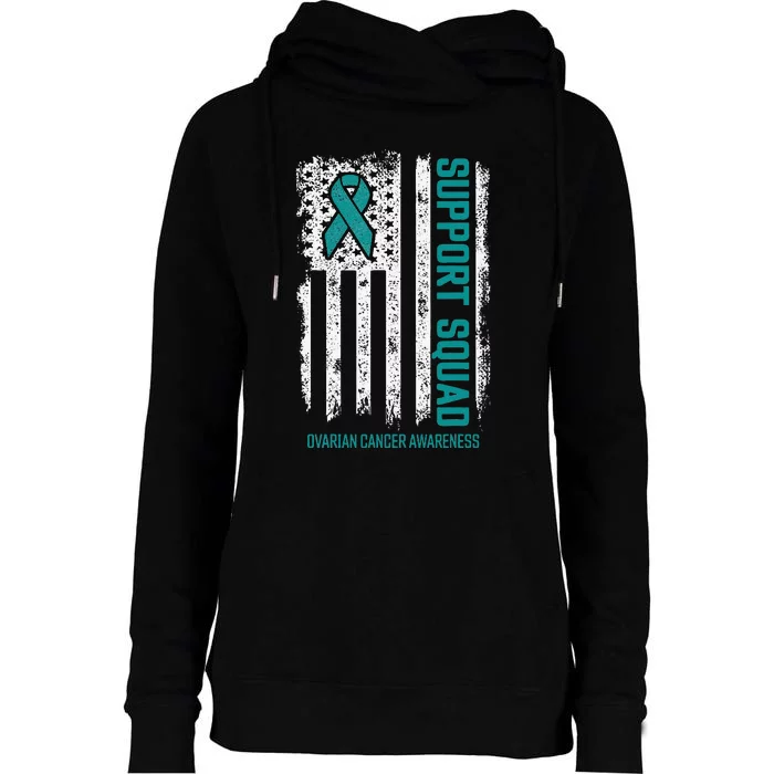 Ovarian Cancer Support Squad Ovarian Cancer Awareness Womens Funnel Neck Pullover Hood