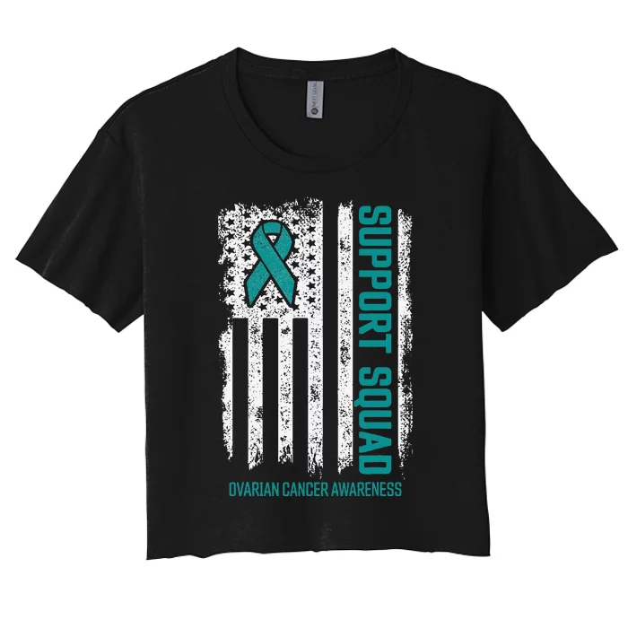 Ovarian Cancer Support Squad Ovarian Cancer Awareness Women's Crop Top Tee