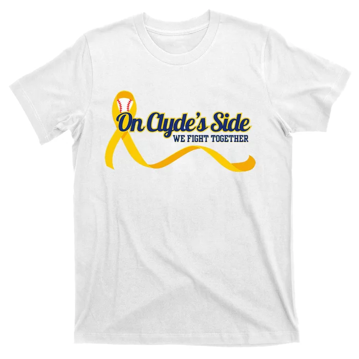 On ClydeS Side Baseball We Fight Together Cancer Awareness T-Shirt