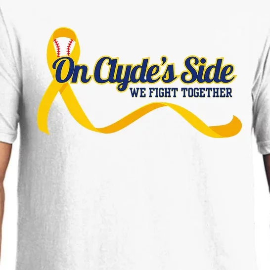 On ClydeS Side Baseball We Fight Together Cancer Awareness Pajama Set