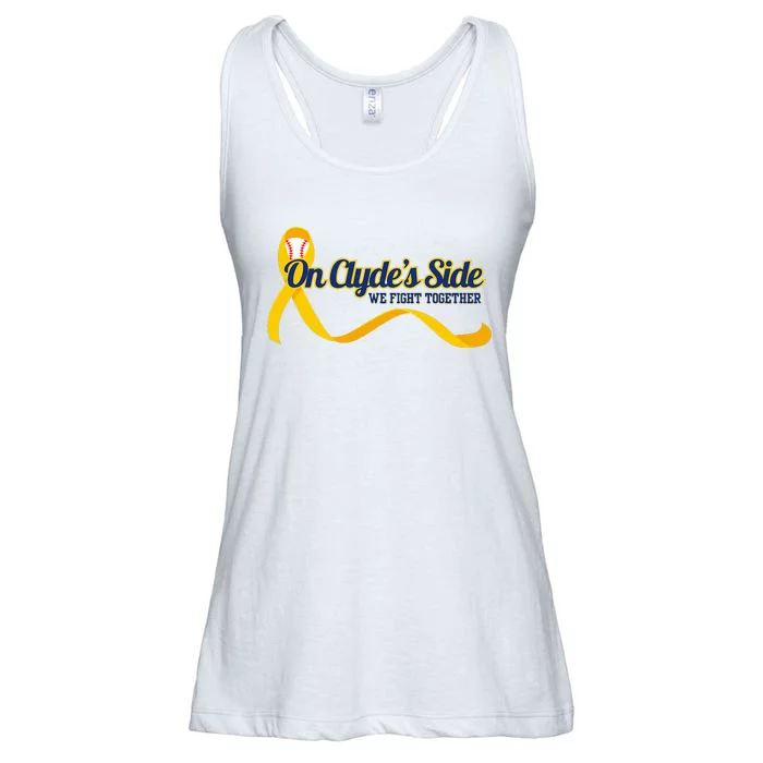 On ClydeS Side Baseball We Fight Together Cancer Awareness Ladies Essential Flowy Tank