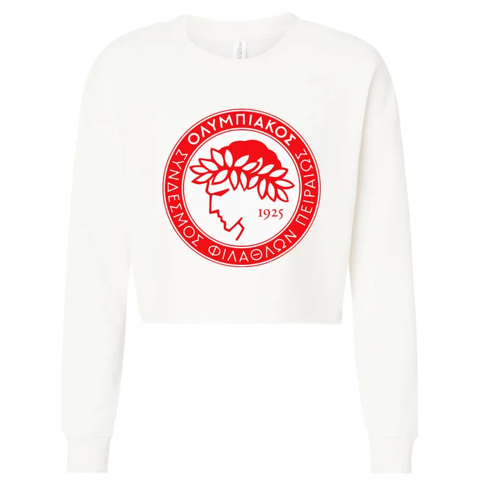 Olympiacos Club Supporter Fan Greece Greek Cropped Pullover Crew