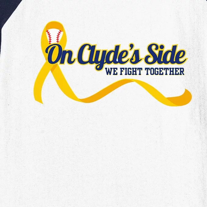 On ClydeS Side Baseball We Fight Together Cancer Awareness Baseball Sleeve Shirt